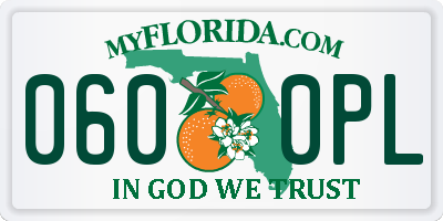 FL license plate 0600PL