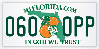 FL license plate 0600PP