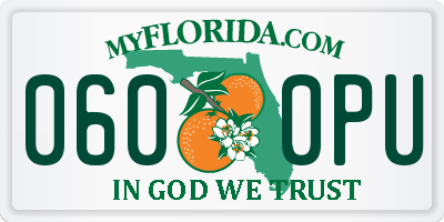 FL license plate 0600PU