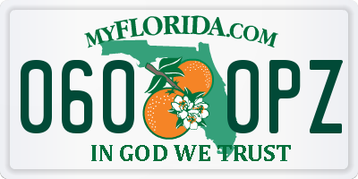 FL license plate 0600PZ