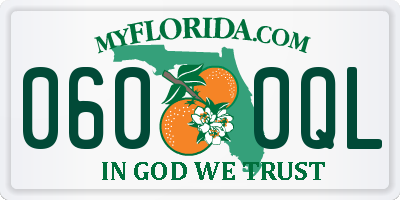 FL license plate 0600QL
