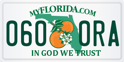 FL license plate 0600RA