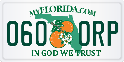 FL license plate 0600RP