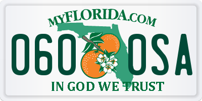 FL license plate 0600SA