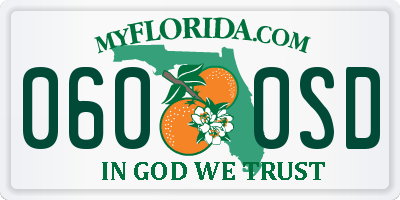 FL license plate 0600SD