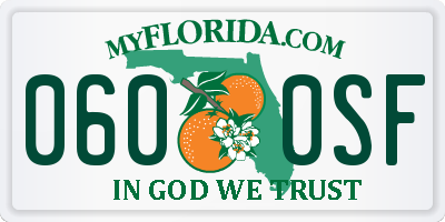 FL license plate 0600SF