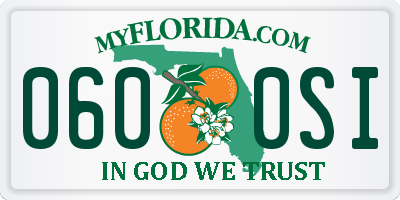 FL license plate 0600SI