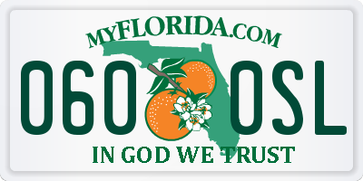FL license plate 0600SL