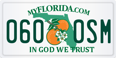 FL license plate 0600SM