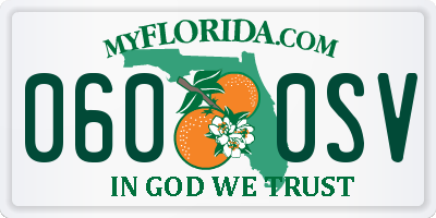 FL license plate 0600SV