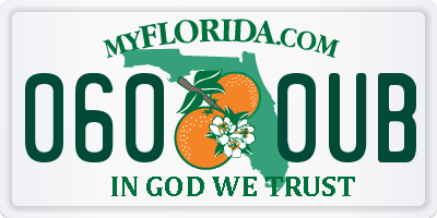 FL license plate 0600UB