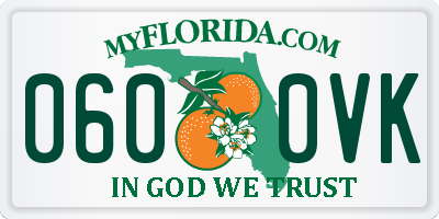FL license plate 0600VK