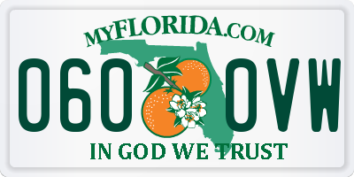 FL license plate 0600VW