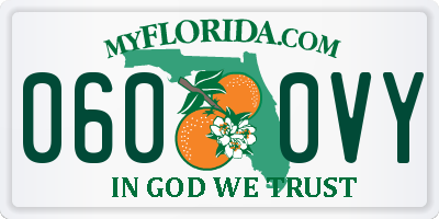 FL license plate 0600VY