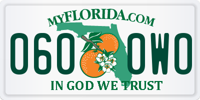 FL license plate 0600WO