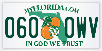 FL license plate 0600WV