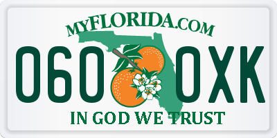 FL license plate 0600XK