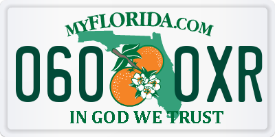 FL license plate 0600XR