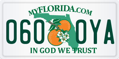 FL license plate 0600YA