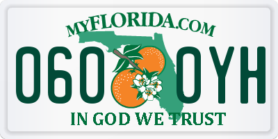 FL license plate 0600YH