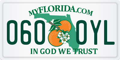 FL license plate 0600YL