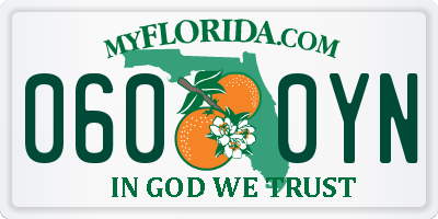 FL license plate 0600YN