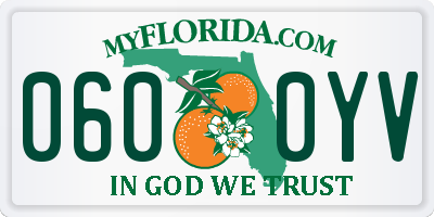FL license plate 0600YV