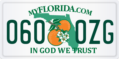 FL license plate 0600ZG