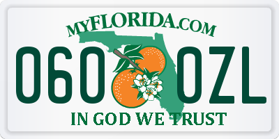 FL license plate 0600ZL
