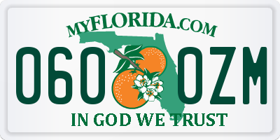 FL license plate 0600ZM
