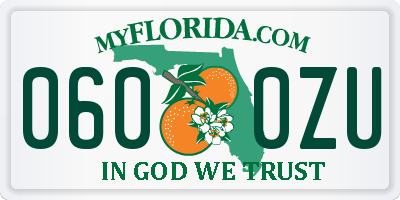 FL license plate 0600ZU