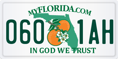 FL license plate 0601AH