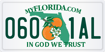 FL license plate 0601AL