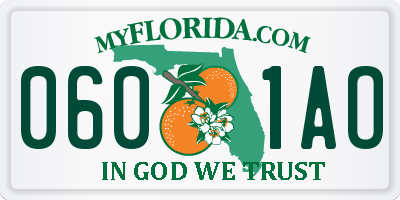 FL license plate 0601AO