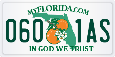FL license plate 0601AS