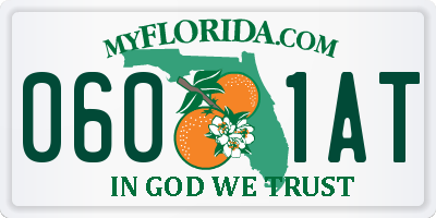 FL license plate 0601AT