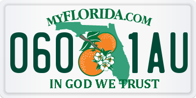 FL license plate 0601AU