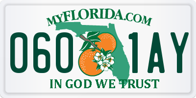 FL license plate 0601AY