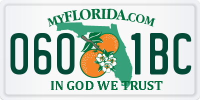 FL license plate 0601BC