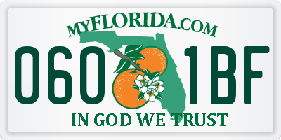 FL license plate 0601BF