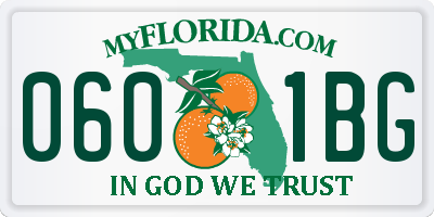 FL license plate 0601BG