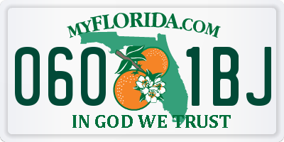 FL license plate 0601BJ