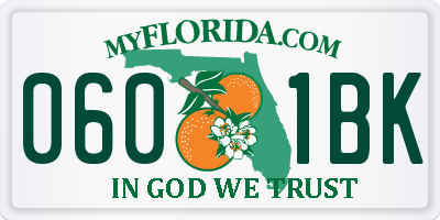 FL license plate 0601BK