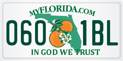 FL license plate 0601BL