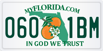 FL license plate 0601BM