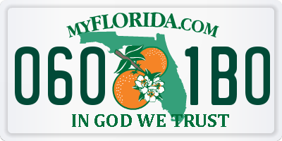FL license plate 0601BO