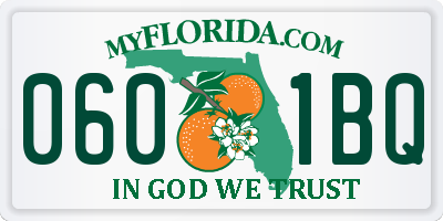 FL license plate 0601BQ