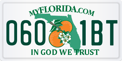 FL license plate 0601BT