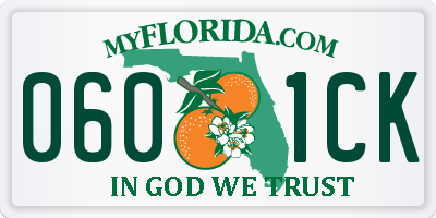 FL license plate 0601CK