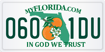 FL license plate 0601DU